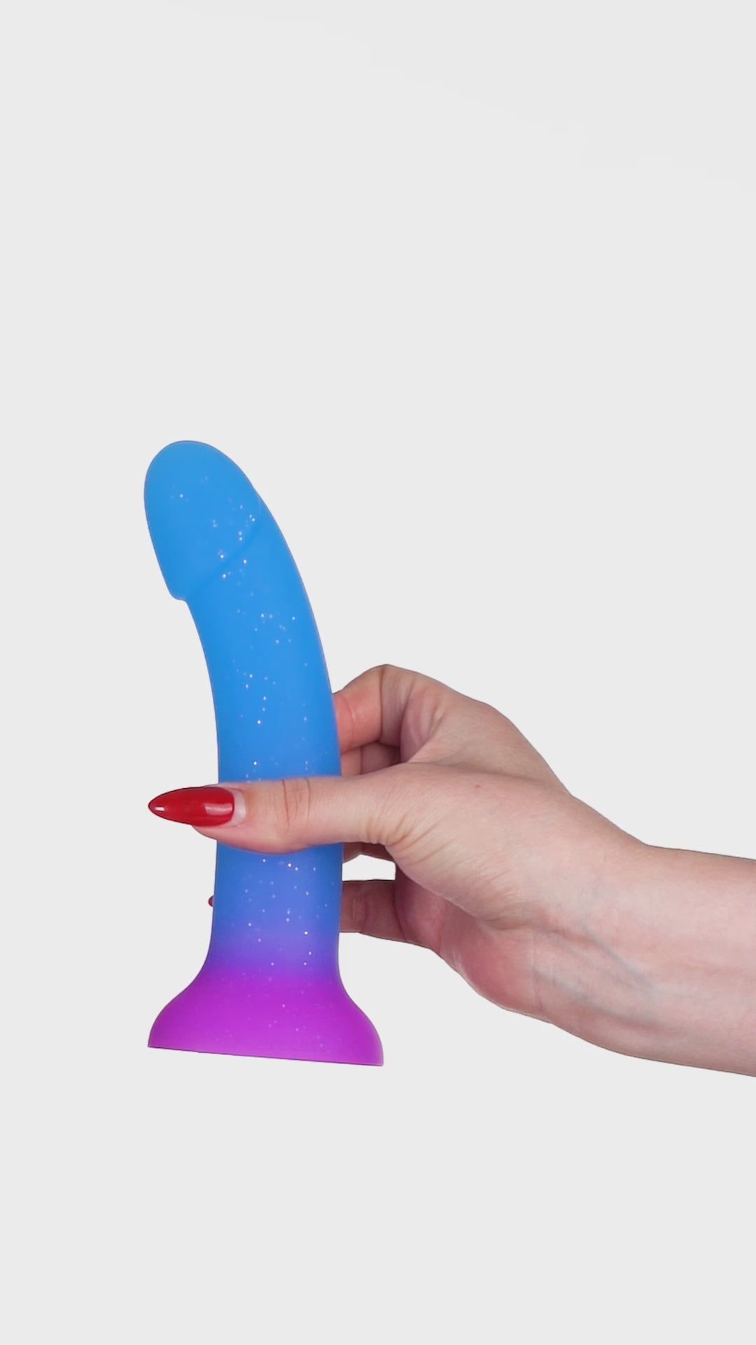 Uniporno dildo vaginale con ventosa di MySecretCase, design liscio e glitterato, in silicone e resistente all’acqua