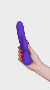 Monella vibratore rabbit di MySecretCase in silicone, con doppio motore, stimolazione punto G e clitoridea, impermeabile e ricaricabile